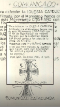 Panfleto Comunidad Catacumbas